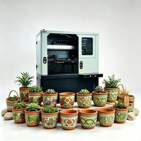 Machine d'impression UV à jet d'encre haute efficacité avec CMYK W V pour pots de fleurs en terre cuite et autres objets cylindriques