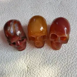 Nova Chegada Cura Cristal Meditação Ágata Vermelha Esqueleto Esculturas Para Decoração