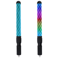 2PCS 1FT 2FT 3FT Chase RGB App and Remote Control Fat Whip Light avec Spring LED Brighter Strong UTV ATV Whip Antenne Flag Pole