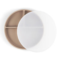 Assiette à ventouse pour bébés et tout-petits de qualité alimentaire avec couvercles, assiette en silicone pour enfants