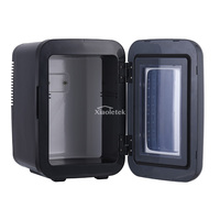 Réfrigérateur portable AC/DC en plastique pour voiture, hôtel, camping-car, 4L, avec éclairage LED coloré
