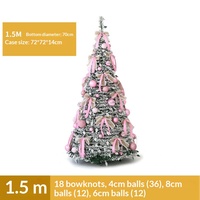 Verstellbarer Faltbarer Teleskopischer LED-Beleuchteter Rosa Fichten-Weihnachtsbaum 100-500 Lichter für Innenbereich Dekorativ Ohne Montage