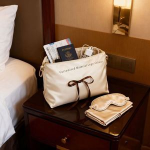 Luxury Satin Dustproof <b>Bag</b> - Custom Bowknot Clothing Handbag Envelope Pouch for Robe Storage - Product Image 3