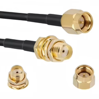 Câble d'extension d'antenne coaxial RF mural S MA-J/S MA-K-L2-2 S MA Mâle vers Femelle 50 Ω avec connecteur plaqué or à faible VSWR