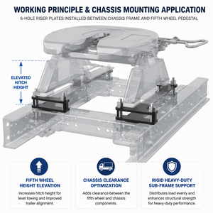 Placa elevadora de quinta <span class=keywords><strong>rueda</strong></span> de alta resistencia con 6 orificios, bloque espaciador de altura para pedestal de montaje de tractor de semirremolque - Product Image 2