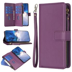 Cerniera multifunzione 9 Slot per carte portafoglio custodia in pelle per <span class=keywords><strong>Samsung</strong></span> Galaxy S25 Plus S24 Ultra A55 A35 A15 5G A34 <span class=keywords><strong>A54</strong></span> <span class=keywords><strong>Cover</strong></span> - Product Image 4