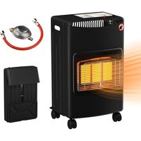 IDEA Chauffage au gaz en céramique pliable et portable, autoportant, avec télécommande, thermostat réglable et protection contre la surchauffe pour usage domestique