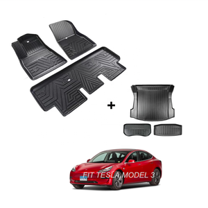 Alfombrillas de goma TPE para el suelo, juego de revestimientos para todas las estaciones, antideslizantes e inodoro para Tesla modelo 3 <span class=keywords><strong>2022</strong></span> 2023 - Product Image 2
