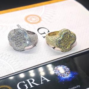 Yeni Gelen ABD Testinden Geçmiş Mozanit Elmas Hip Hop Yüzük Buzlu Görünümlü Yüzük 925 Ayar Gümüş HIPHOP Mozanit Yüzük Erkekler İçin - Product Image 4
