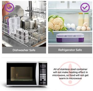 Trẻ mới biết đi trẻ em người lớn thực phẩm ăn nhẹ trường ăn trưa container 5-ngăn thép không gỉ Bento Hộp Ăn Trưa leakproof trẻ em - Product Image 6