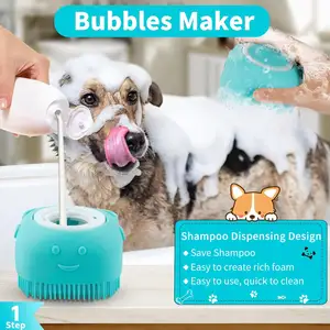Grosir 3 buah sikat sampo mandi hewan peliharaan penggosok anjing untuk mandi tanpa tergelincir sikat cuci pijat perawatan mandi Gel silika