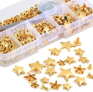 YORANYO Kit de Remaches de Cuero de Tamaños Variados para Adornos de Estrellas, Tela, Color Dorado, Manualidades, Reparación y Decoración de Chaquetas, Zapatos y Bolsos - Product Image 3