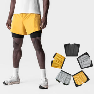 Pantalones Cortos Deportivos para Hombre con Logotipo OEM, Forro Interior, Secado Rápido, Estilo Urbano, Color Sólido, Cierre con Cordón, Transpirables, Resistentes al Viento y Ecológicos - Product Image 1