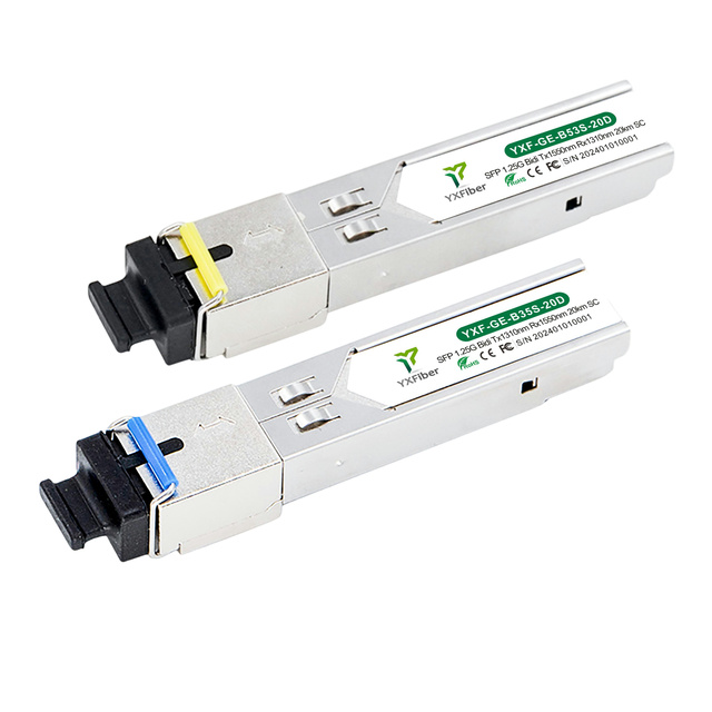 SFP Transceiver 1.25G Bidi 20km 1310nm/1550nm SM Simplex SC Single Core SFP Modules Factory Widespread Compatibility