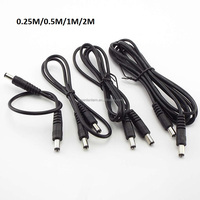 Cable de Alimentación CC Macho a Macho, Adaptador de Cable de Extensión de 0.25m 0.5m 1m 2m 22AWG 5.5*2.1mm, Conector Macho
