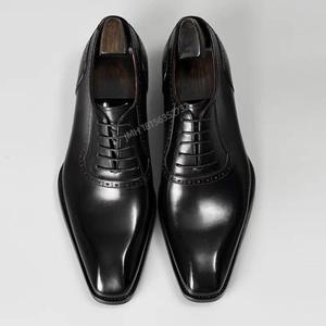 Los cordones de zapatos de cuero hechos a mano se pueden personalizar para zapatos de cuero de lujo para hombres, zapatos formales de alta calidad para hombres - Product Image 4