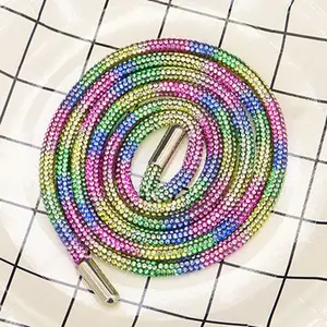 SZ 4mm 6mm strass tappo corda corda corda di cristallo laccio con cordino pieno diamante tubo gioielli accessori tubo strass corda