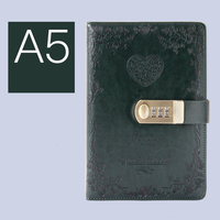 Bloc-notes en cuir PU, personnalisé, avec Logo, personnalisé, couverture rigide, pour Journal intime de Fitness, agenda, fourniture de bureau, avec serrure à Code