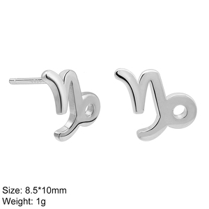 Bijoux fins en gros, nouveau symbole, 12 <span class=keywords><strong>mois</strong></span> de naissance, minuscules boucles d'oreilles astrologiques, boucles d'oreilles en argent, boucles d'oreilles zodiacales - Product Image 4
