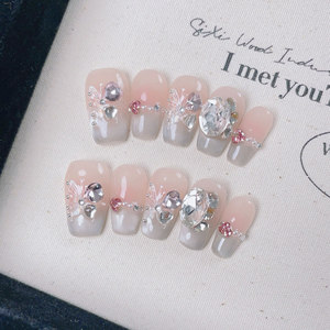 Nouveau produit lancé, Ongles press-on artisanaux en olivine verte, effet œil de chat, paillettes dorées, vert cerise, au parfum de <span class=keywords><strong>jasmin</strong></span> - Product Image 5