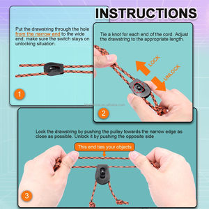 Serrures à cordon en plastique pour sacs à linge en plastique ou en toile - Product Image 3