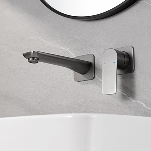 Wall Mounted Basin Faucet Single Handle Brass Concealed Installation Minimalist Design - Product Image 5