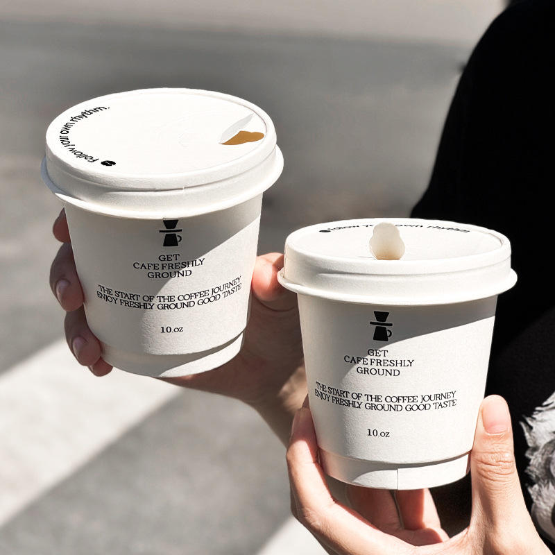 Disposable Coffee Paper Cups Disposable Paper Cups With Lids Double ...