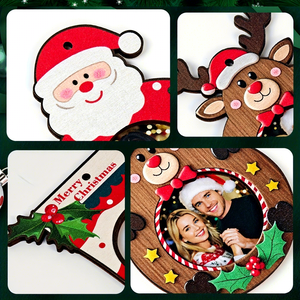 Décoration de Noël en bois : Pendentif pour sapin, cadre photo en bois, accessoires d'ambiance pour la maison sur le thème de Noël - Product Image 5