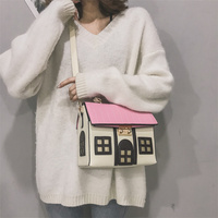 Bolso pequeño con diseño de dibujos animados para mujer, pequeña con bandolera contraste de Color, creativa, con personalidad