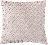 Housse de coussin décorative carrée moderne en velours texturé blanc cassé, technique de couture en polyester pelucheux