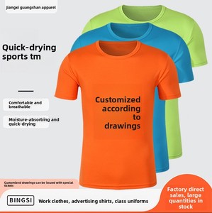 T-Shirt Estiva Vintage a Tinta Unita con Collo Rotondo, Asciugatura Rapida, Personalizzabile, Maniche Corte in Poliestere, Vestibilità Ampia, per Gruppi di Maratona - Product Image 3