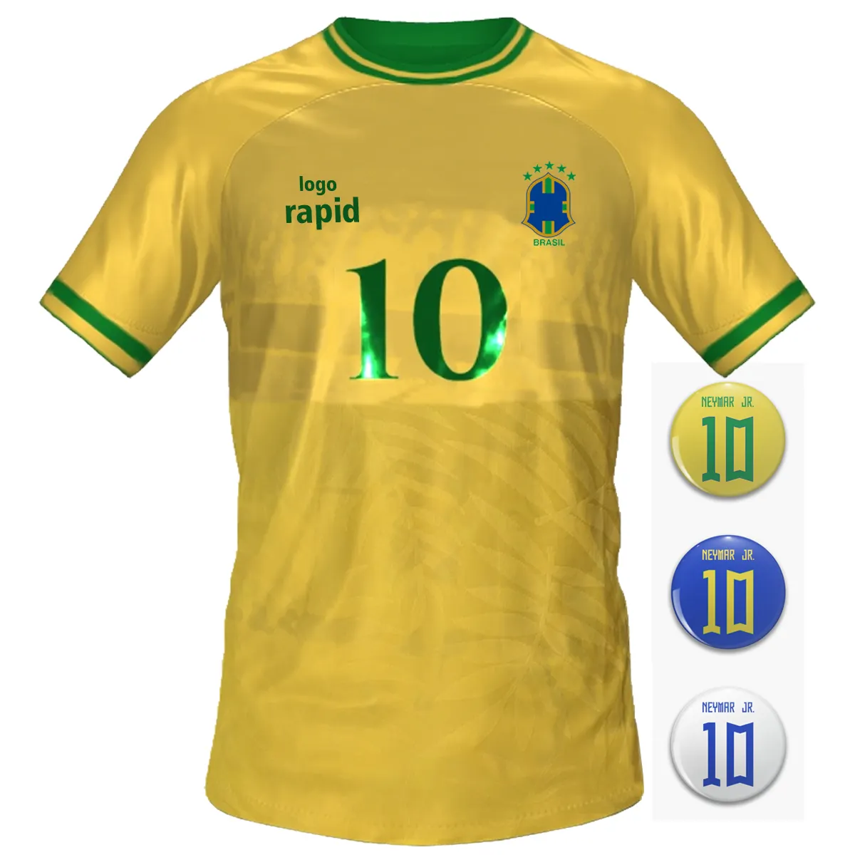 Latest china Thailand 1 1 original brazil national team jersey brazil retro soccer jersey yellow and green color soccer uniforms