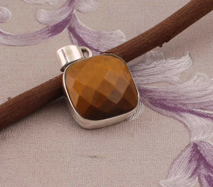 จี้สร้อยคอเงินแท้925อัญมณีตาเสือพร้อมเงินโบราณโรเดียมชุบทองสำหรับวันครบรอบ - Product Image 4