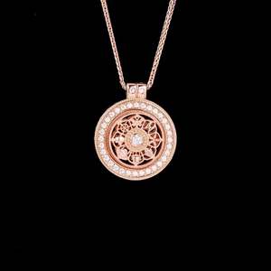 S925 Sterling Silver <b>Compass</b> <b>Necklace</b>, Bring Good Luck Across the Collar Chain, Moissanite <b>Necklace</b> - Product Image 5