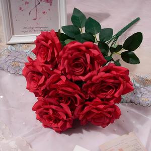 9 Cabezas de Rosas de Seda Artificiales con Núcleo de Espuma, Gran Ramo Decorativo de Flores con Diamantes para Bodas, Flores Artificiales al por Mayor - Product Image 3