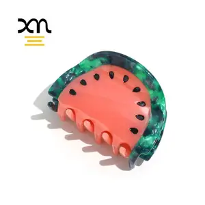 XinMei 2023 fruit watermelon hair claw clips new arrival hairclaw wholesale aesthetic cellulose acetate hair claw clips for wome