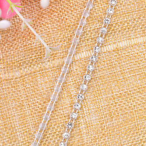 Chaîne de strass de 2,5 à 5 mm, rangée simple, garniture cousue à la main, chaîne de diamants, accessoires de couture, décorations de mariage DIY - Product Image 6