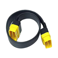 Cable de Conexión Plano Amarillo Launch X431C-end OBD16 Macho de 16 Pines, Resistente al Fuego, 12V, Herramienta de Diagnóstico para Todos los Vehículos