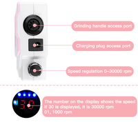 Machine à polir les ongles portable rechargeable de haute qualité 30000 tr/min en gros, outil professionnel de manucure