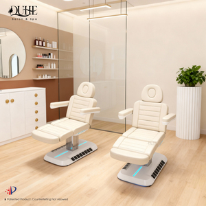 Lettino Estetico Elettrico Bianco con 4 Motori, Regolabile per Trattamenti Viso e Ciglia, per Spa, Salone e Centro Estetico con Luce Ambientale - Product Image 3