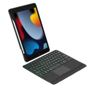 2 in 1 Magnetic Wireless Touchpad Keyboard with TPU Protector Case with Pen Slot Charging Colorful Backlight Optional