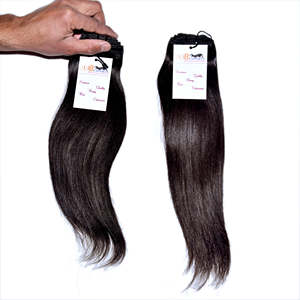 Cheveux humains indiens vierges 100% naturels, bruts, à double trame, cuticules alignées, lisses, pour extensions de cheveux – Fournisseurs - Product Image 5