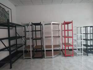 رفوف جراج معدنية خفيفة الخدمة الألمانية في السوق 5 طبقات رفوف بلا رشاش مع لوح MDF - Product Image 2