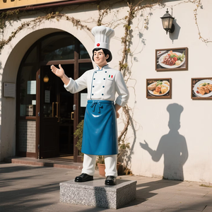 Escultura de <span class=keywords><strong>Chef</strong></span> de Resina de Tamaño Real Personalizada, Tema de Cocina de Pizza, Decoración de Restaurante, Estatua de <span class=keywords><strong>Chef</strong></span> de Fibra de Vidrio - Product Image 6