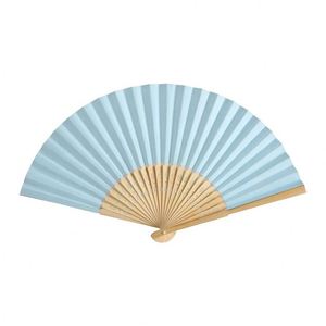Éventail pliable en bambou blanc avec logo, prix d'usine, cadeaux de mariage personnalisés pour invités, éventails en bambou avec logo - Product Image 2