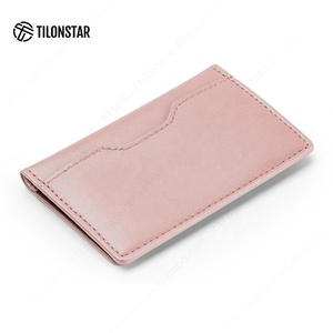 TILONSTAR TVW103 logotipo personalizado antirrobo negocios moda cuero RFID bloqueo titular de la tarjeta de crédito con ventana de identificación - Product Image 4