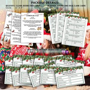Natale amichevole faida Quiz carte di gioco per feste di gruppo di famiglia evento di vacanza notturna per adulti colleghi festa di Natale - Product Image 2