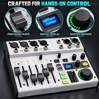 Console de mixage audio numérique Bluetooth AOFO FLOW8, 4 canaux, égaliseur 9 bandes, enregistreur intégré, console de mixage professionnelle en plastique pour scène
