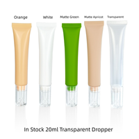 Tube cosmétique en plastique vide de 20 ml pour crème contour des yeux, masque facial, gel anti-acné, avec bouchon à vis, couleurs rose, blanc, jaune, vert, violet, personnalisable avec logo