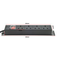 Enchufe de extensión de tira de alimentación PDU de 4 puertos Protector contra sobretensiones de 3250W con interruptor de encendido/apagado y cable de alimentación IP44 Nivel 4 salidas